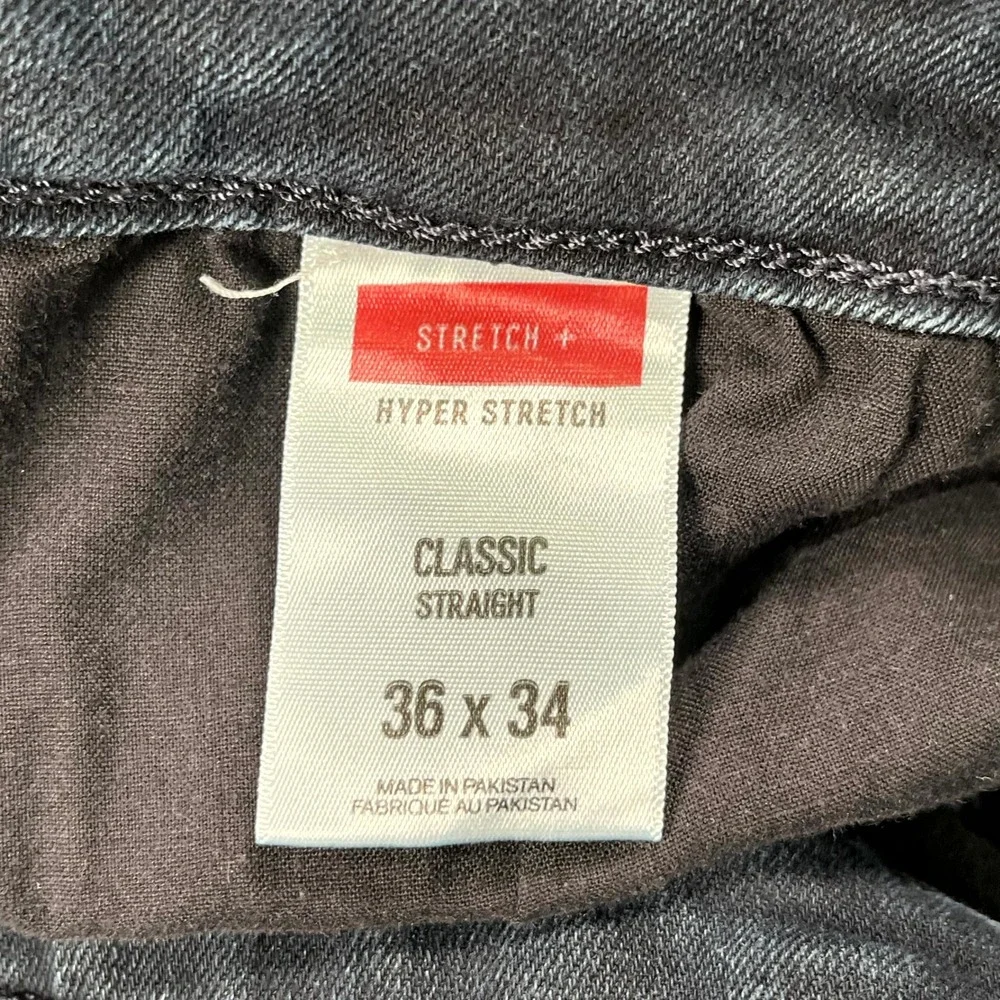 Express Hyper Stretch Classic Straight Jeans Mens 36x34 Blue Denim Dark Wash